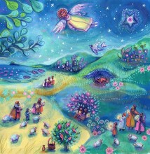 Calendrier de l'Avent carte de voeux- Maïte Roche - format 20/20 cm - vendu avec son enveloppe pour un envoi par la poste